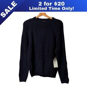 [Sale: 2 for $20!] New Black Long-Sleeved Sweater by Chaus - Large, NWT 0139